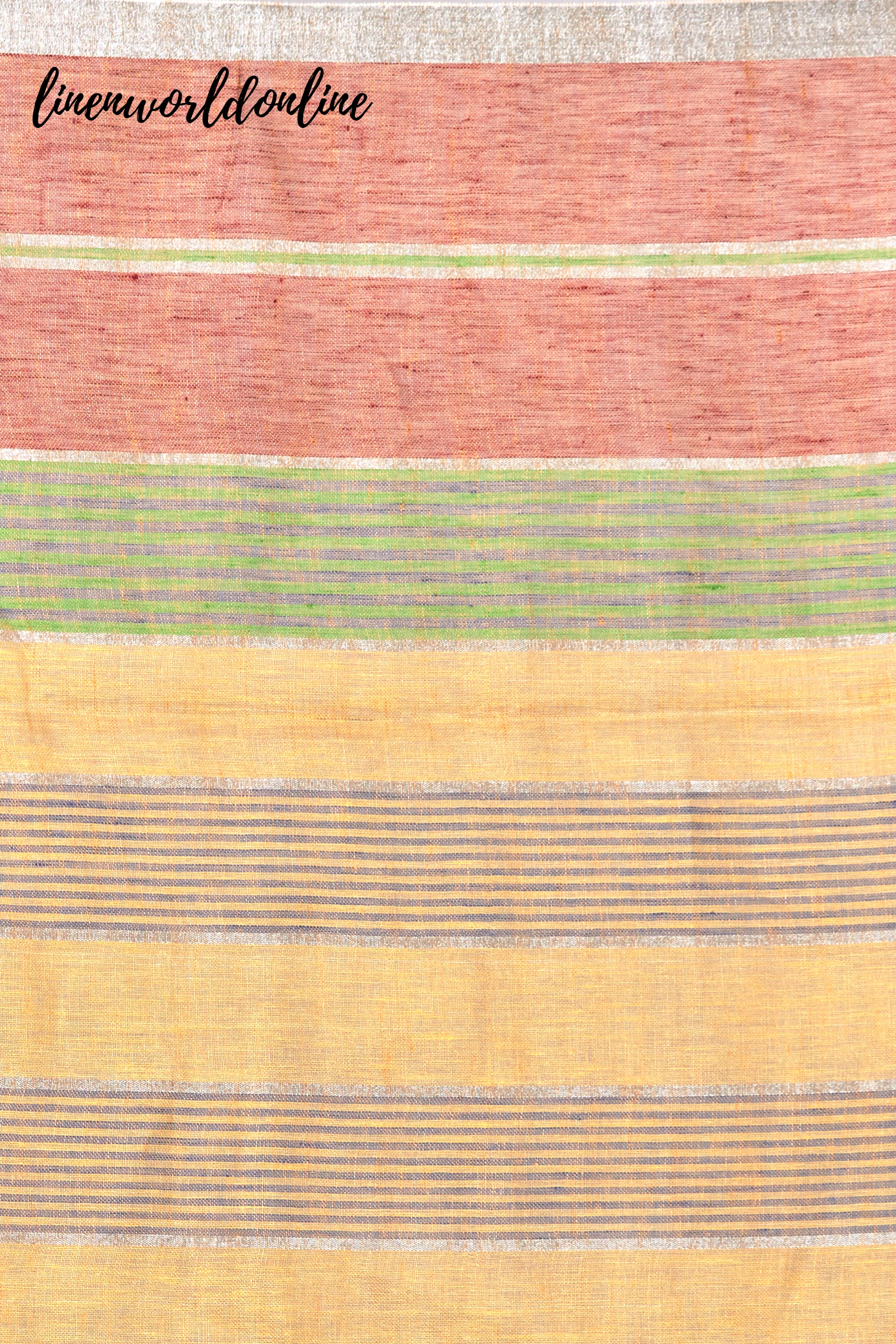 handwoven stripes pure linen saree