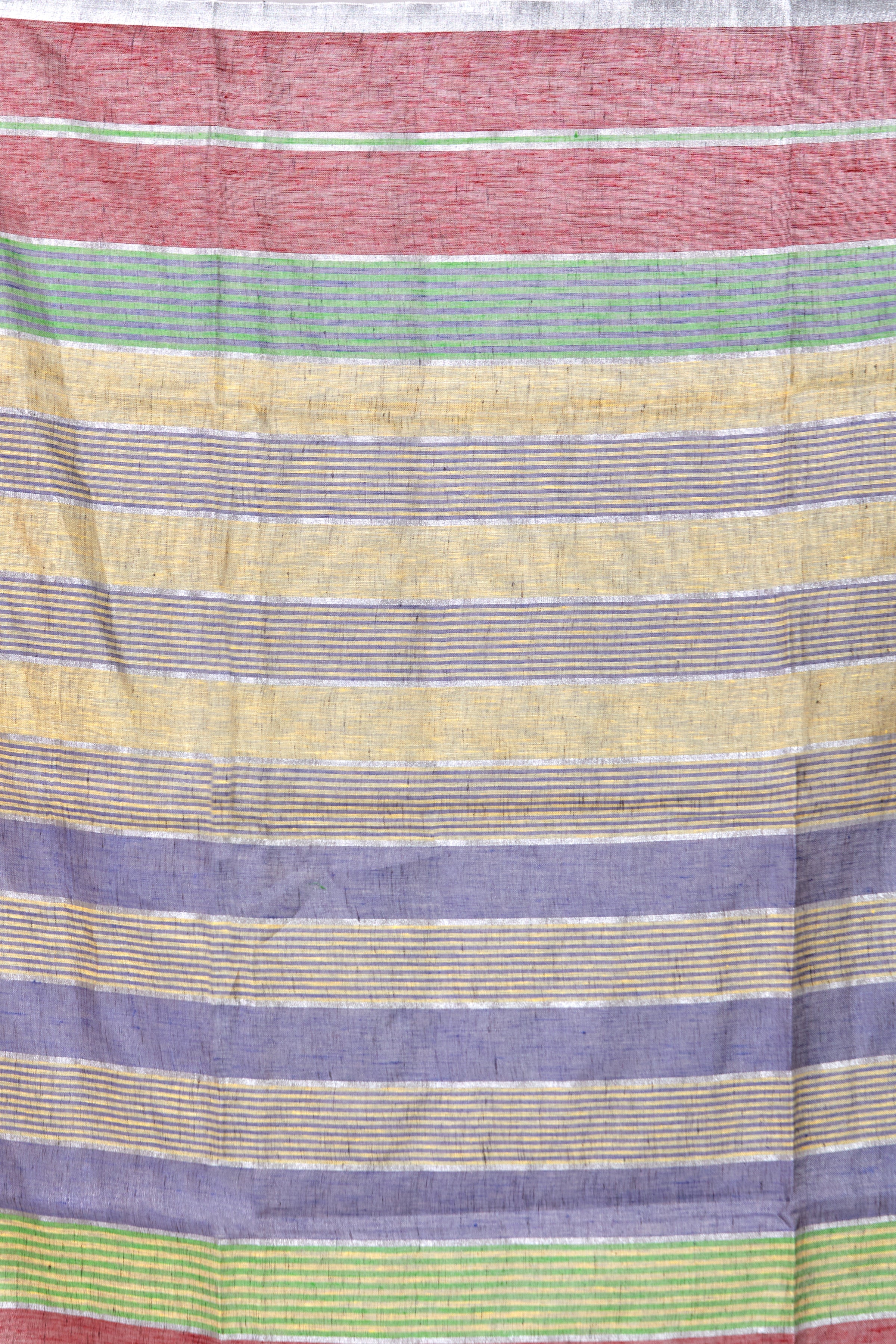 handwoven stripes pure linen saree