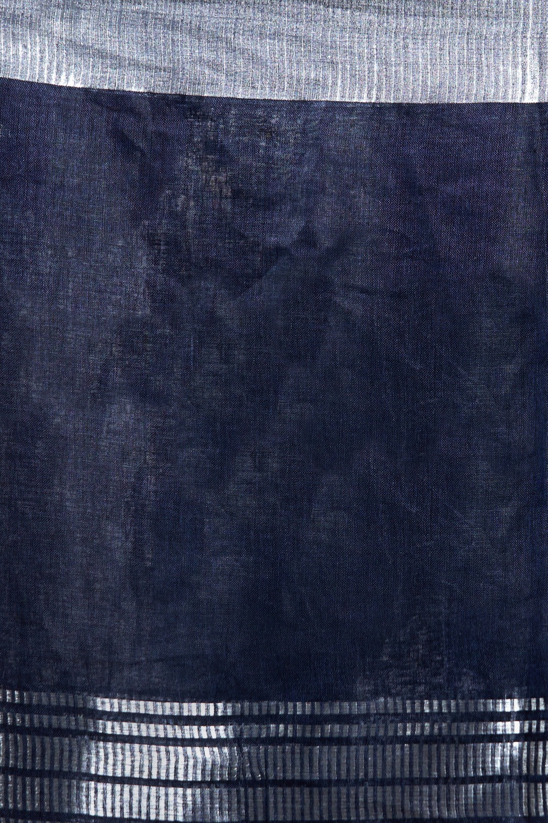 blue dobiwoven pure linen saree - linenworldonline.in