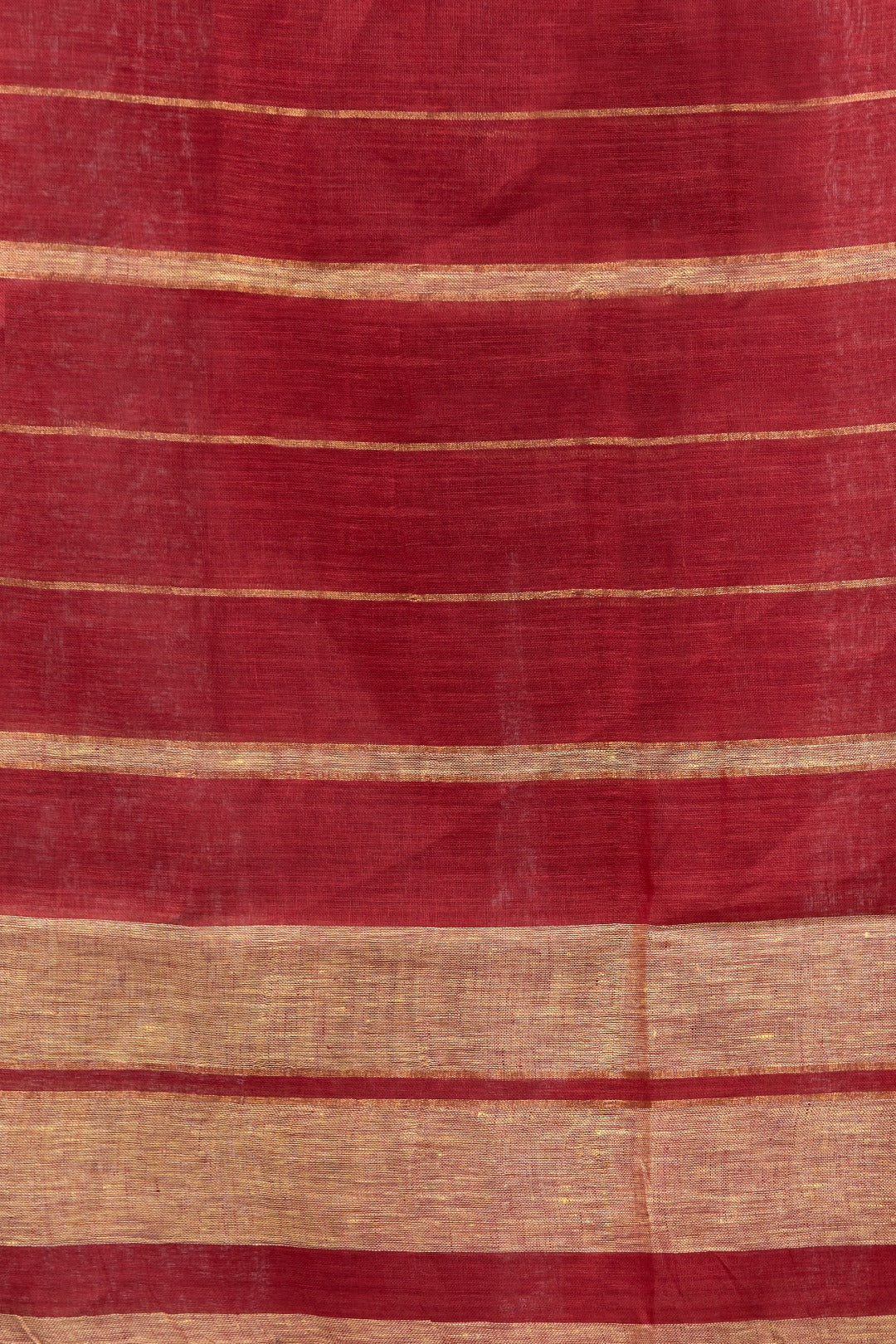 red handloom pure linen saree - linenworldonline.in