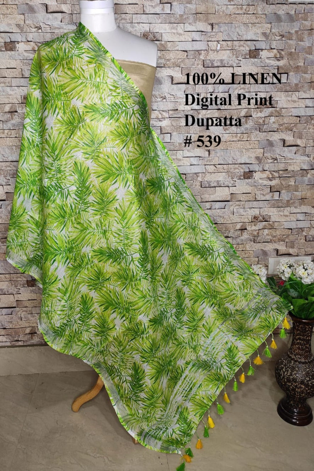 green digital printed scarf - linenworldonline.in