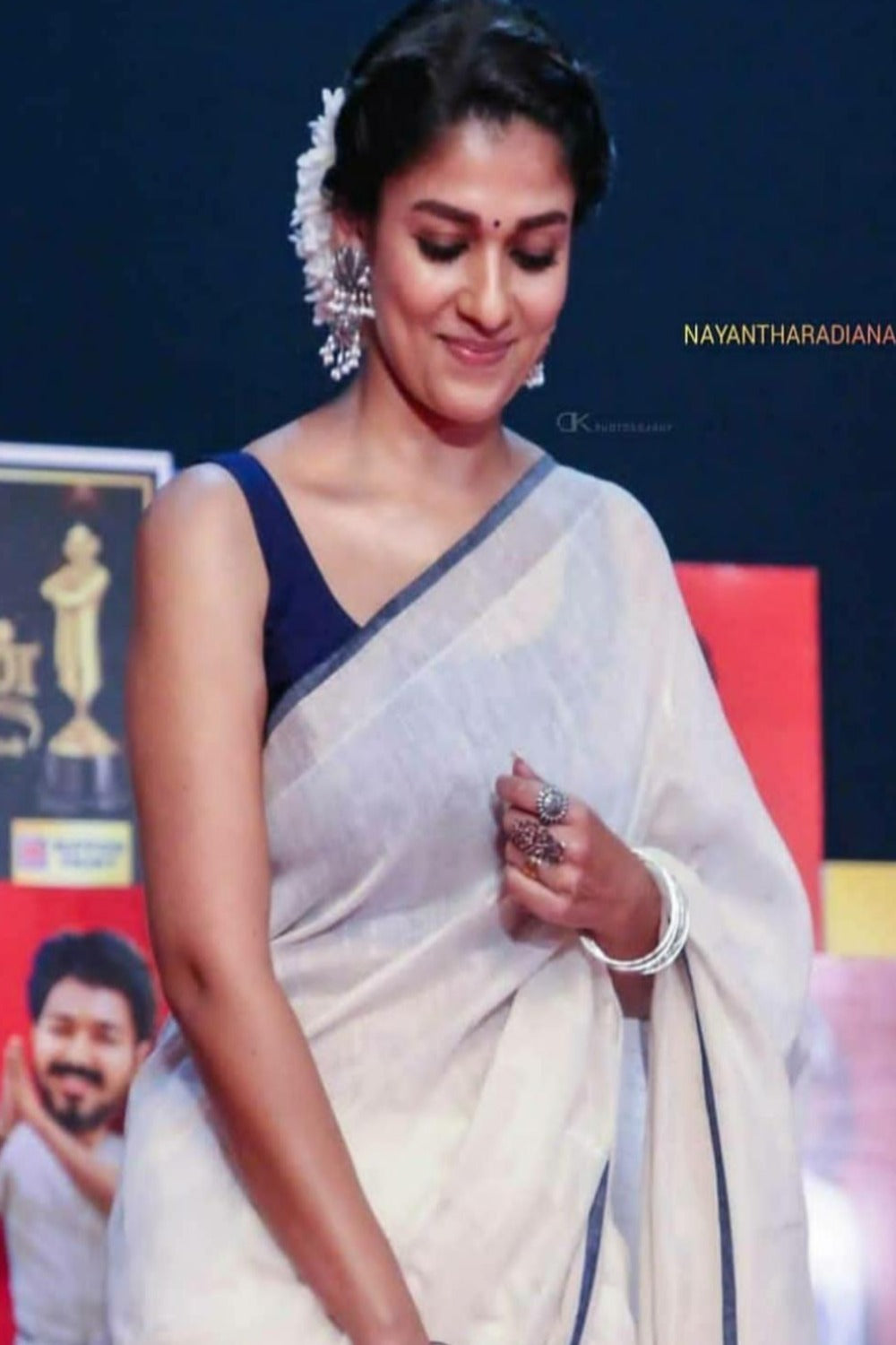 Nayanthara in a black saree at Vignesh Shivan Birthday bash! |  Fashionworldhub