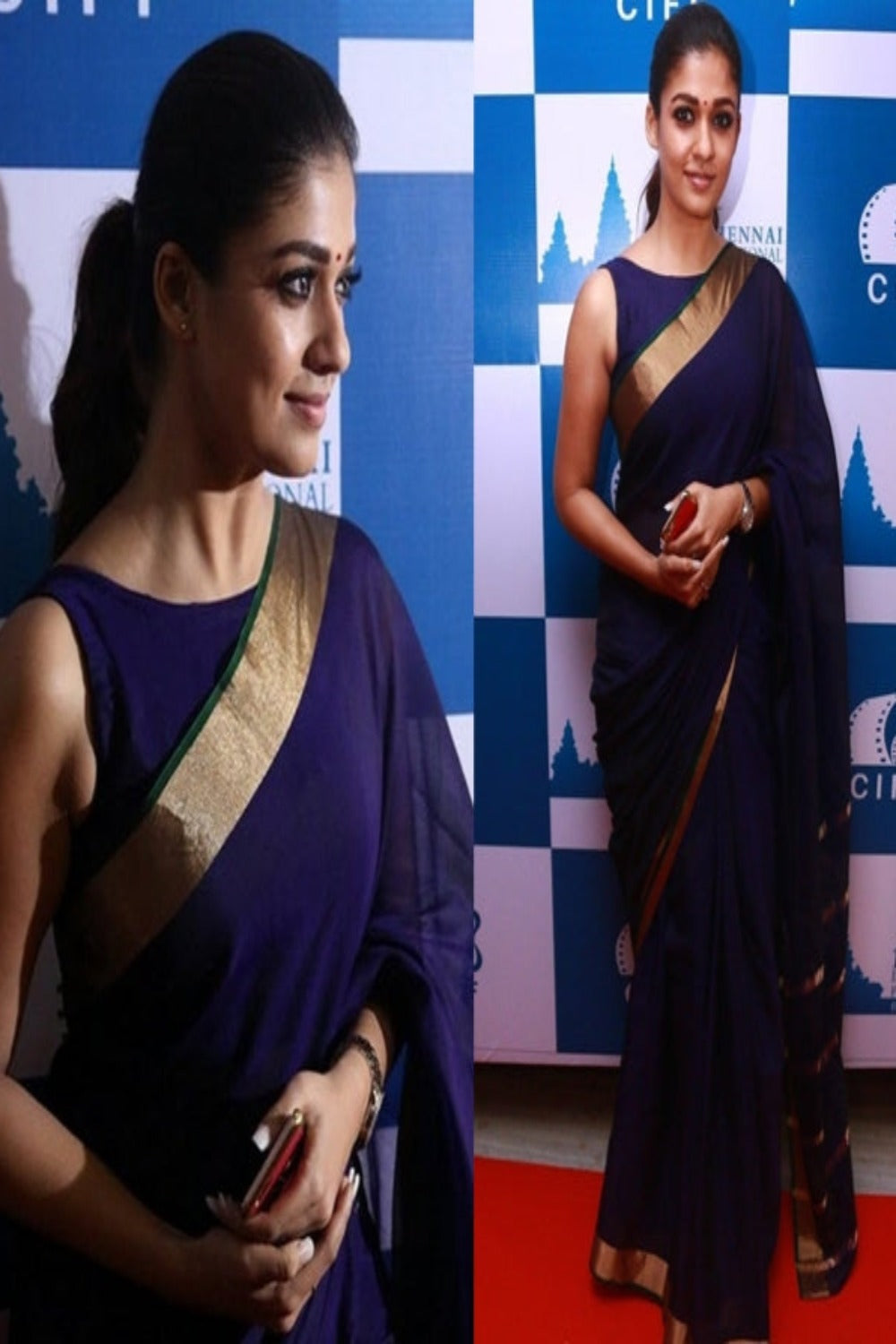 nayanthara in handloom pure linen saree - linenworldonline.in